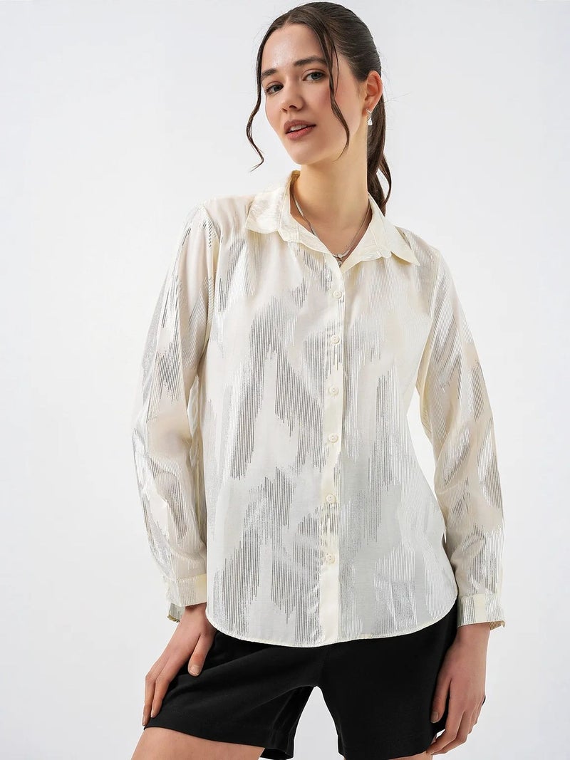 BIG DART BDART Oversized Abstract Print Button-Front Shirt - Image 1