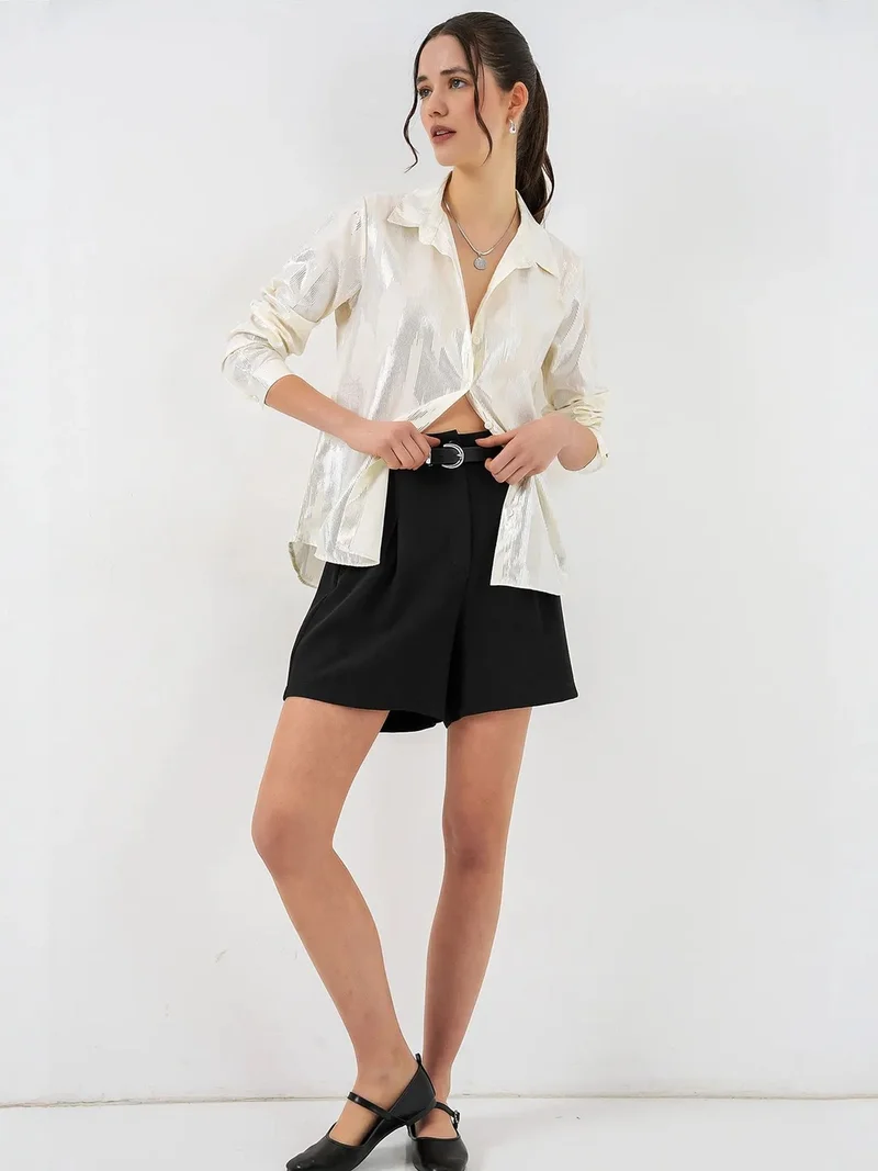 بيغ دارت BDART Oversized Abstract Print Button-Front Shirt