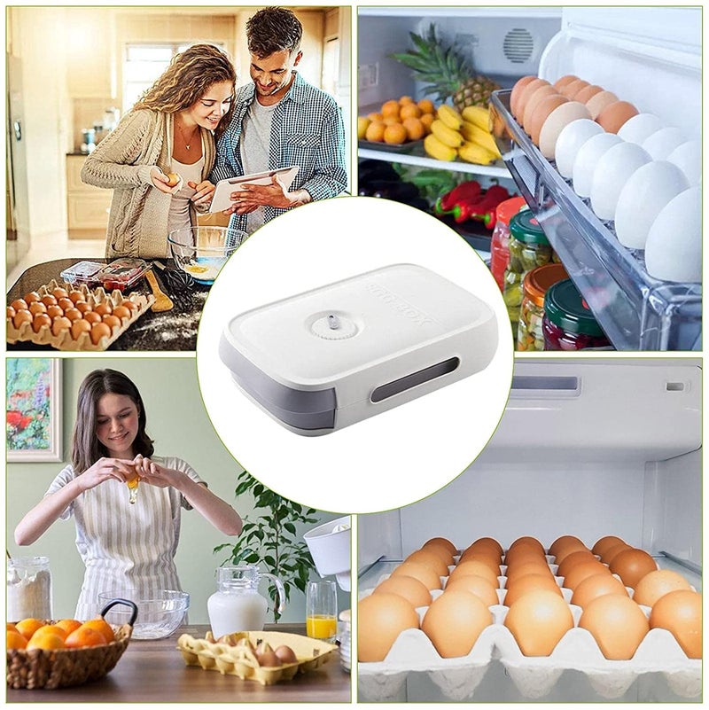 tgopit Drawer Type Egg Box Storage Containers Plastic Box With Lid Storage Egg Refrigerator Organizer Drawer Egg Tray Egg Holder Refrigerator Crisper Egg Case Egg Container for Cabinet White - Image 3