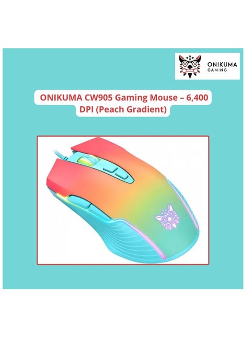 ماوس الألعاب ONIKUMA CW905 - 6,400 نقطة في البوصة (تدرج اللون الخوخي)