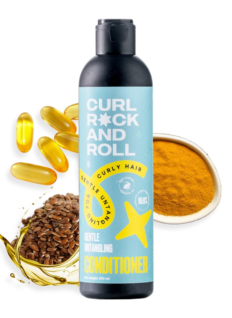 CURL ROCK AND ROLL Curl Rock and Roll Hair Conditioner - Moisturizes and Detangles - Paraben-Free & Sulfate-Free, 270 ml  - Image 1