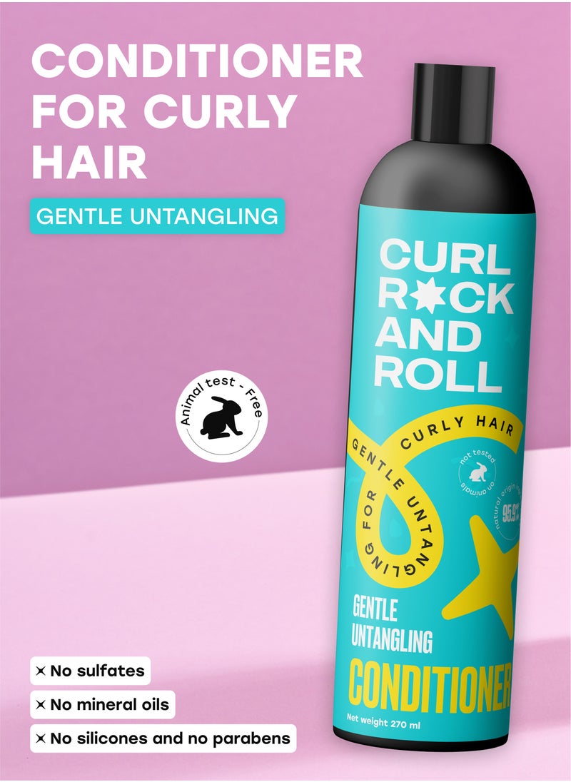 CURL ROCK AND ROLL Curl Rock and Roll Hair Conditioner - Moisturizes and Detangles - Paraben-Free & Sulfate-Free, 270 ml  - Image 2