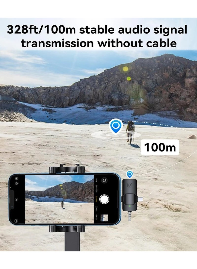 DIGI CORE 3-in-1 Wireless Lavalier Microphone for iPhone & Android, Noise Reduction Clip-On Mic for Video Recording, Vlogging & Live Streaming, Plug & Play, No Bluetooth or App Required, 100M Transmission, 18H Battery Life - Image 4