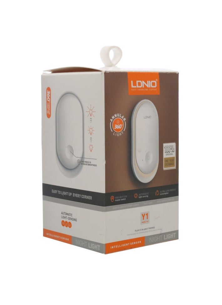 Generic - LDNIO Y1 Intelligent Sensor Night Light - 360° Automatic Light Sensing, Ultra-Low Energy Consumption, Perfect for Hallways, Bedrooms, Bathrooms & All Dark Spaces - White - Image 1