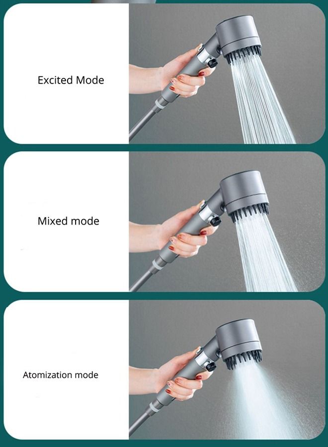 Powerful Pressurization Adjustable 3 Modes Filter Water Saving Shower Head With One Key To Stop Massage Bathroom Accessories - Image 4