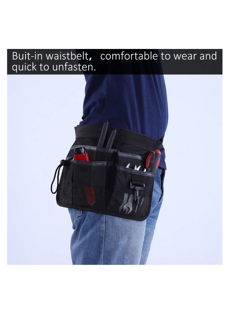 SYOSI Tool Pockets, Multi Purpose Tool Bag Organizer, Multi Pockets Electrician Tool Pouch Bag, Multi Propose Waist Bag Thicken Belt, Oxford Materials, Waterproof, Multiple Storage Pockets(Black)  - Image 3