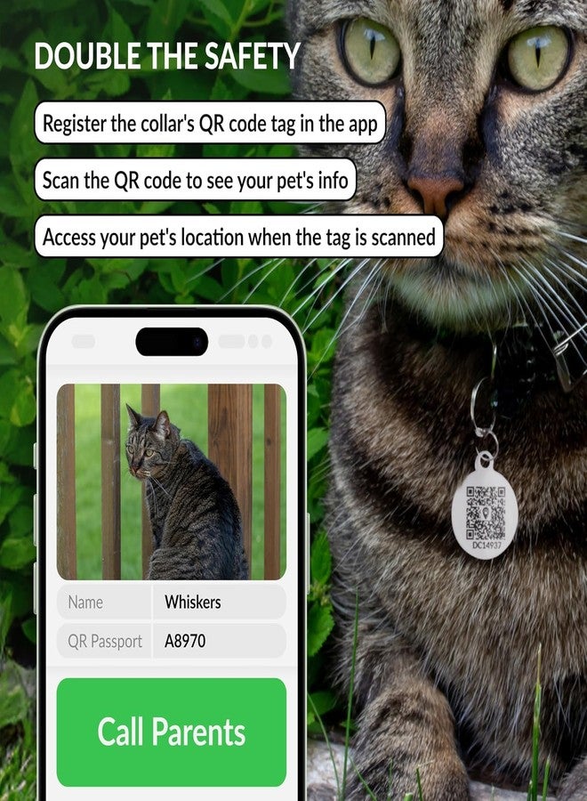 CollarDirect Airtag Cat Colar with QR Tag and Bell - Leather Cat Collar with Airtag Holder and Elastic Strap for Kittens, Small Large Cats - Collar for Girl Boy Cats (Black, Neck Size 8"-11") - Image 5