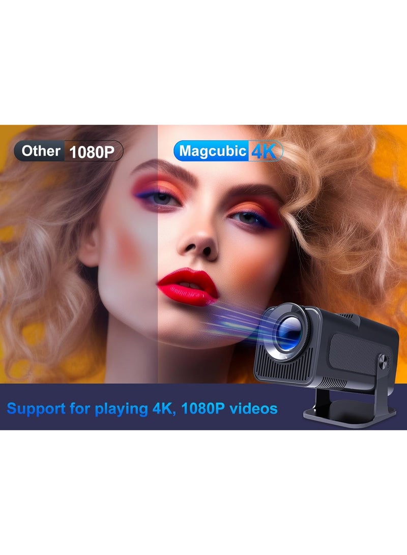 ELTRAZONE HY320 Mini Portable Smart Projector – Native 1080P Full HD with 4K Support, 10000 Lumens Brightness, Auto Keystone Correction, Android 11.0 OS, Dual-Band WiFi 6 & Bluetooth 5.0, 180° Adjustable Design – Compact for Home Theater, Office & Travel  - Image 2