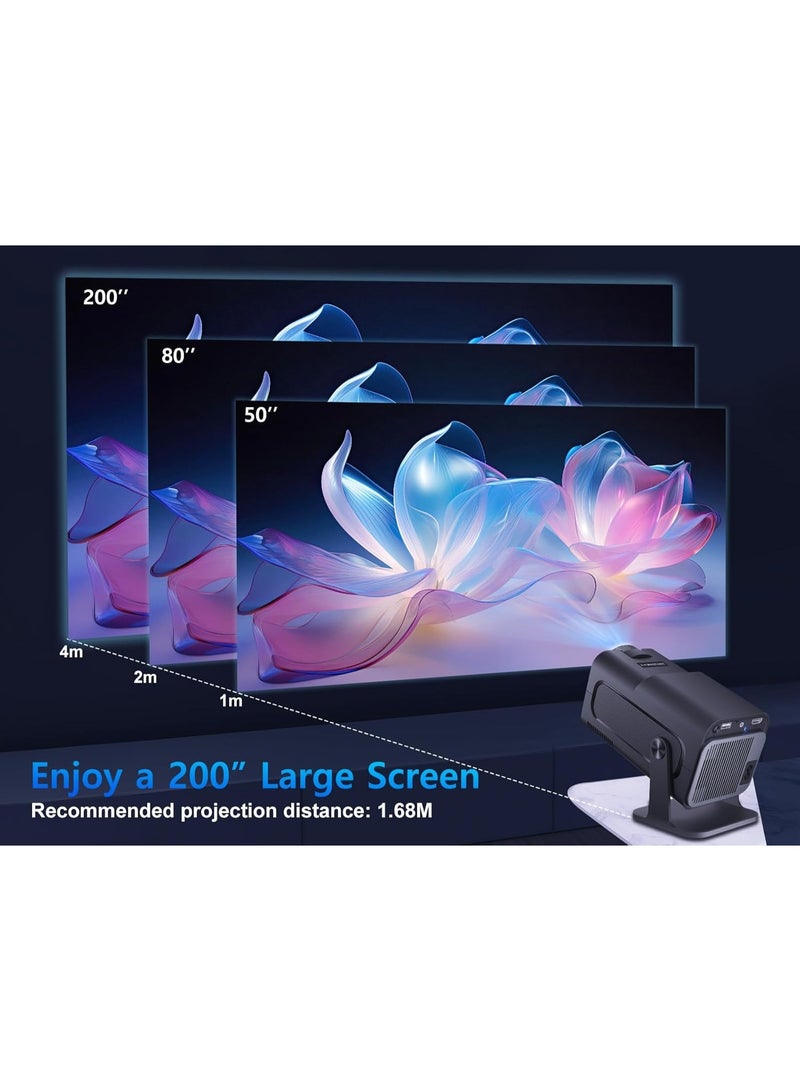 ELTRAZONE HY320 Mini Portable Smart Projector – Native 1080P Full HD with 4K Support, 10000 Lumens Brightness, Auto Keystone Correction, Android 11.0 OS, Dual-Band WiFi 6 & Bluetooth 5.0, 180° Adjustable Design – Compact for Home Theater, Office & Travel  - Image 4