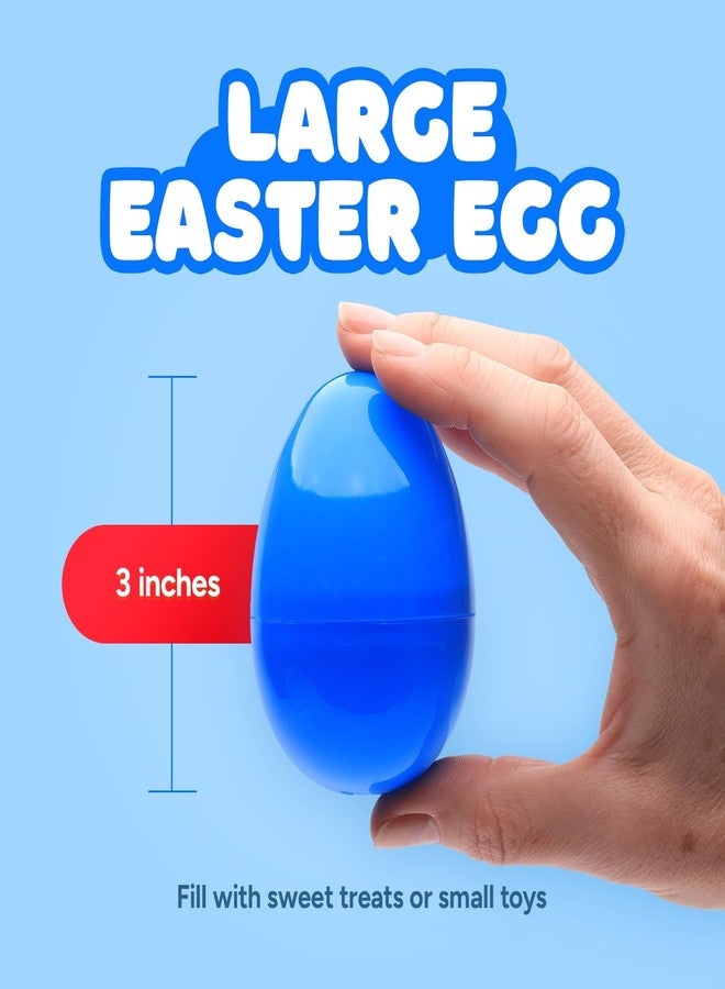 Entervending Easter Eggs 3” - Bright Fillable Capsule Egg - 48ct - Easter Basket Stuffers - Empty Large Enough to Hold Toy and Candy - Plastic Capsule Eggs Filler Bulk - Egg Hunt Kids Surprise - Image 2
