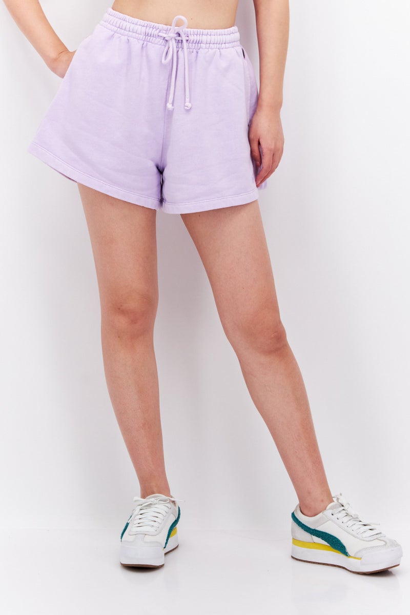 Levi's Women Embroidered Logo Basic Shorts, Purple - Image 1