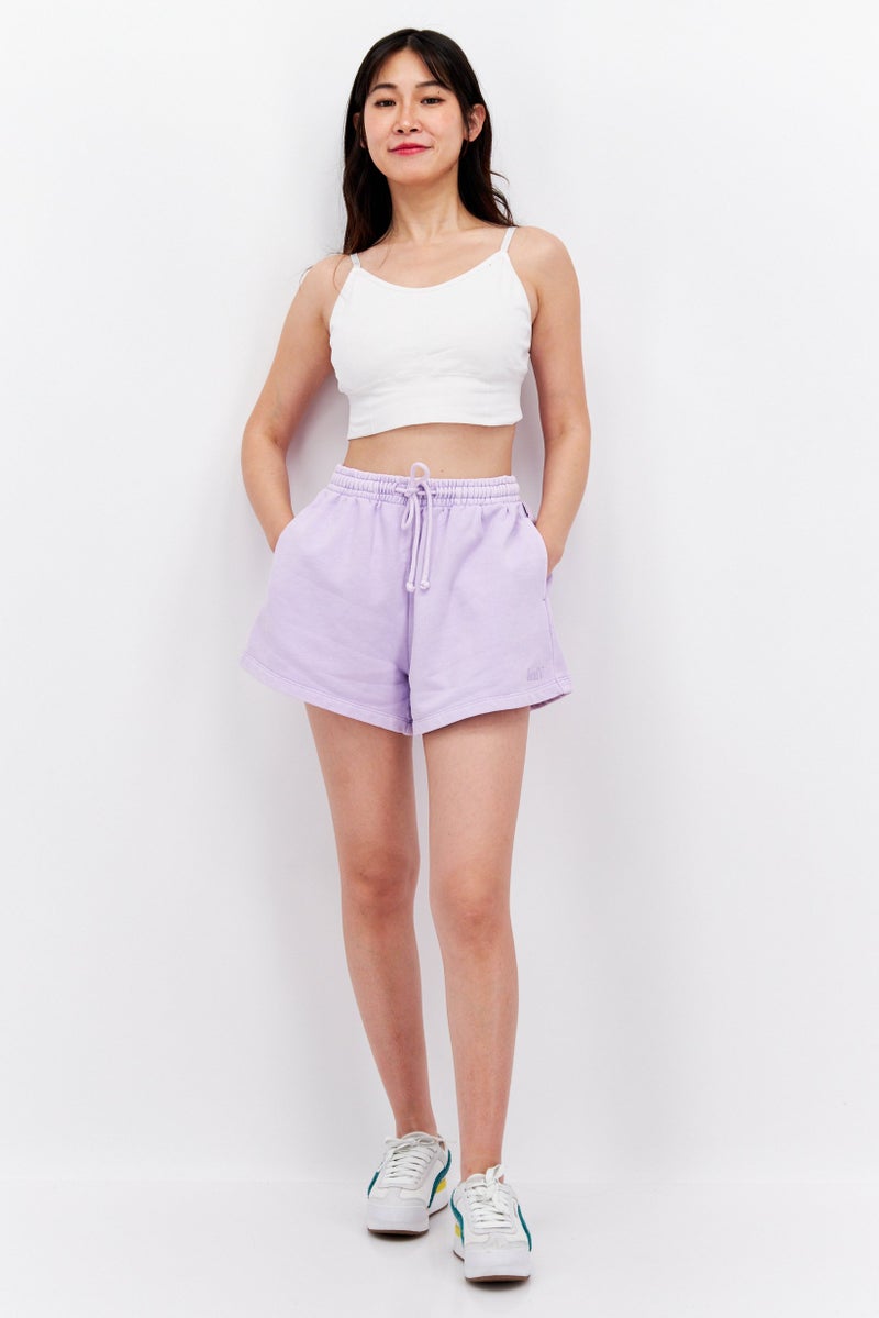 Levi's Women Embroidered Logo Basic Shorts, Purple - Image 2