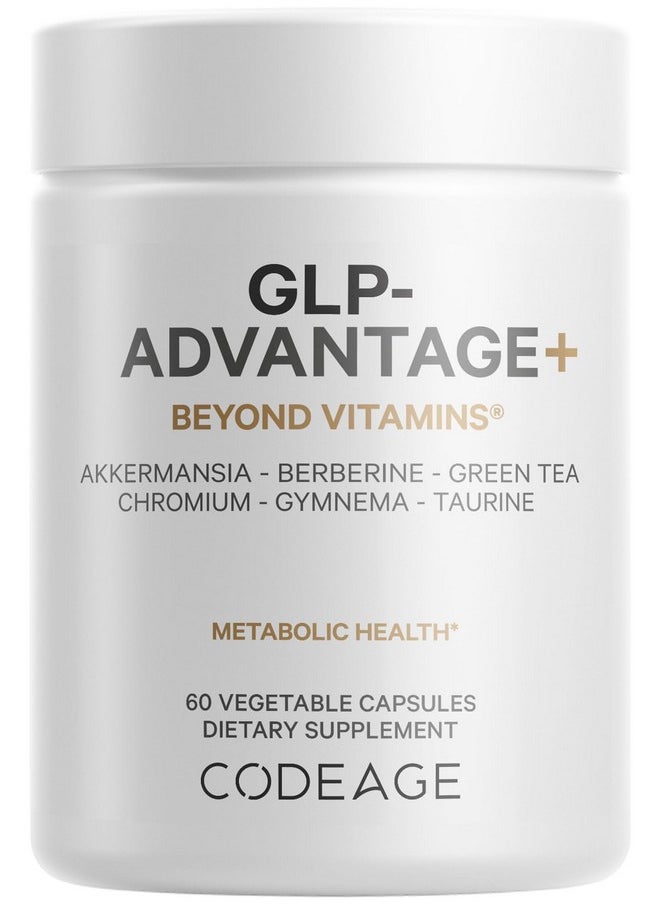 Codeage - Codeage GLP-Advantage+ Supplement - Metabolic & GLP-1 Activity Support - Chromium, Berberine, Green Tea, Gymnema, Curcumin, Taurine, Resveratrol - Weight Management & Gut Health, Non-GMO - 60 Capsules - Image 1