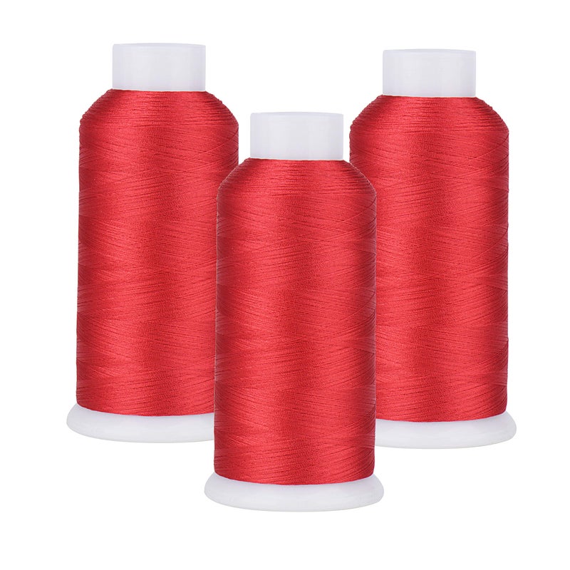 simthread 60WT Bobbin Fill Thread Machine Embroidery Thread (Red 800) - Image 2
