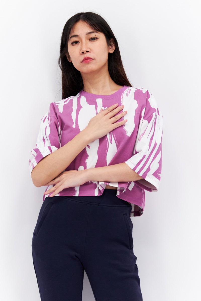 adidas Originals Women Sportswear Fit Short Sleeve Outdoor Top, Multicolor  - Image 1