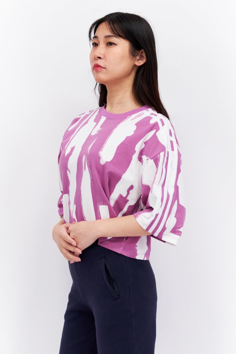 adidas Originals Women Sportswear Fit Short Sleeve Outdoor Top, Multicolor  - Image 2