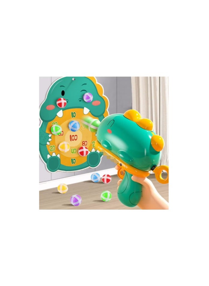 Target Shooting Games for Kids Toys, Dinosaur Safe Shooting Target with 12 Sticky Balls, 1 Toy Dinosaur Gun, Safe Indoor Outdoor Game for Age 4 5 6 7 8 Boys Girls Gift - Image 1