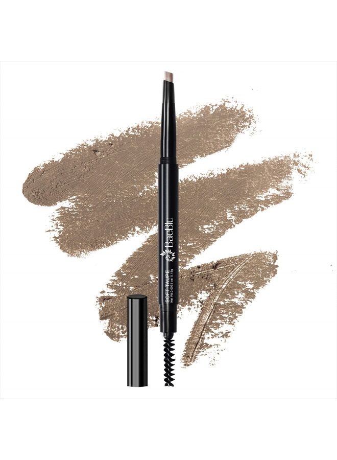 BaeBlu Cruelty Free Retractable Eyebrow Crayon, Vegan Non-Toxic Long Wear Brow Definer With Brush, Soft Taupe Pen - Image 1