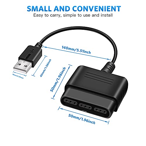 Xahpower 2 Pack PS2 Controller to USB Adapter Converter Cable, Compatible with Sony PS1/PS2 Controller Gamepad to PS3/PC Controller - Image 5