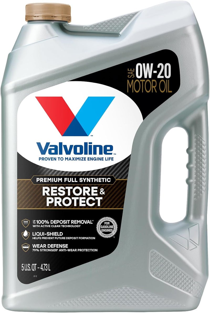 فالفولاين زيت محرك Restore & Protect الصناعي الكامل، تركيز 0W-20، سعة 5 لترات - Image 1