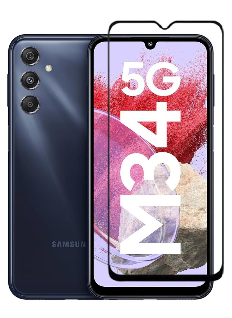 AINA Tempered Glass Screen Protector 5D Designed For Samsung Galaxy M34 5G Full Glue Edge to Edge Full Screen Coverage And Bubble Free - Image 1