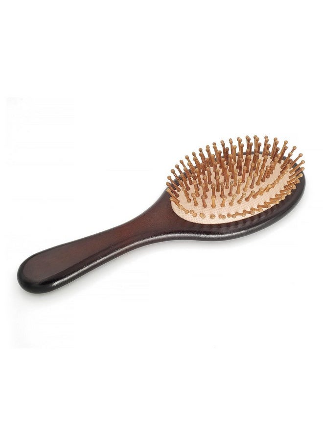 menesia Menesia Brown Bamboo Hair Brush - Wooden Paddle Brush for Hair Growth, Scalp Massage and Healthier Hair - Bamboo Hairbrush for Men and Women (rose)  - Image 2