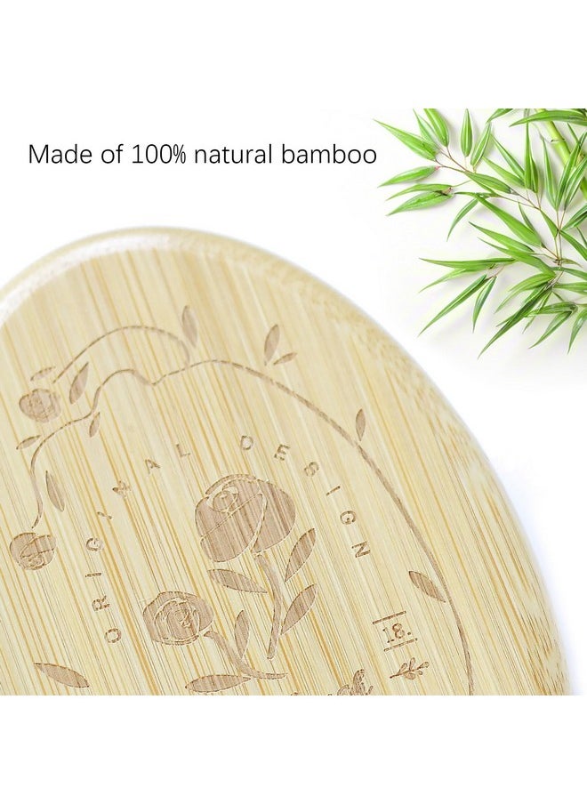 menesia Menesia Brown Bamboo Hair Brush - Wooden Paddle Brush for Hair Growth, Scalp Massage and Healthier Hair - Bamboo Hairbrush for Men and Women (rose)  - Image 3