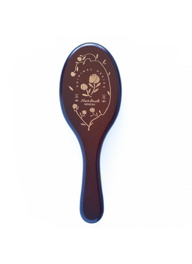 menesia Menesia Brown Bamboo Hair Brush - Wooden Paddle Brush for Hair Growth, Scalp Massage and Healthier Hair - Bamboo Hairbrush for Men and Women (rose)  - Image 4