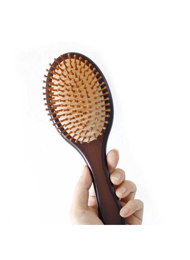 menesia Menesia Brown Bamboo Hair Brush - Wooden Paddle Brush for Hair Growth, Scalp Massage and Healthier Hair - Bamboo Hairbrush for Men and Women (rose)  - Image 5