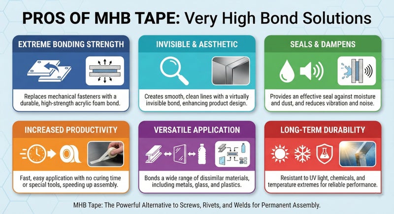 Mario MHB Transparent Clear Tape 24mm x 7M | 1mm Acrylic Foam | Super High Bonding Double Sided Adhesive for Glass, Metal, Plastic, Wood, Panels, LED Channels & Home Mounting | Heavy Duty | 1 PC - Image 5