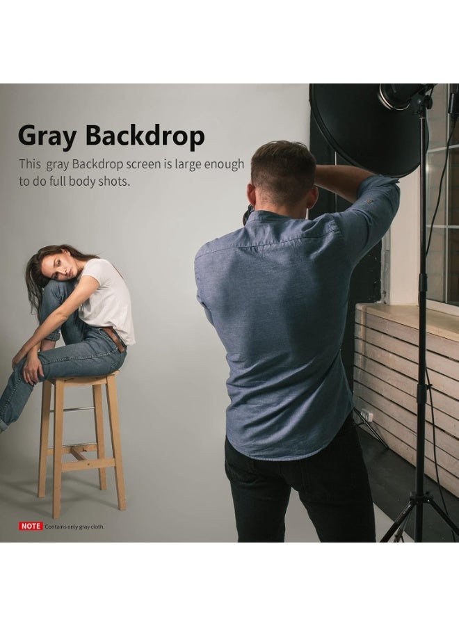 Neewer Photo Studio Muslin Collapsible Backdrop (Background Only), 1.8x2.8m/6x9ft, Grey - Image 4
