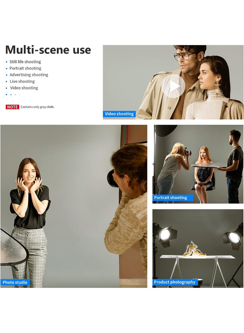 Neewer Photo Studio Muslin Collapsible Backdrop (Background Only), 1.8x2.8m/6x9ft, Grey - Image 5