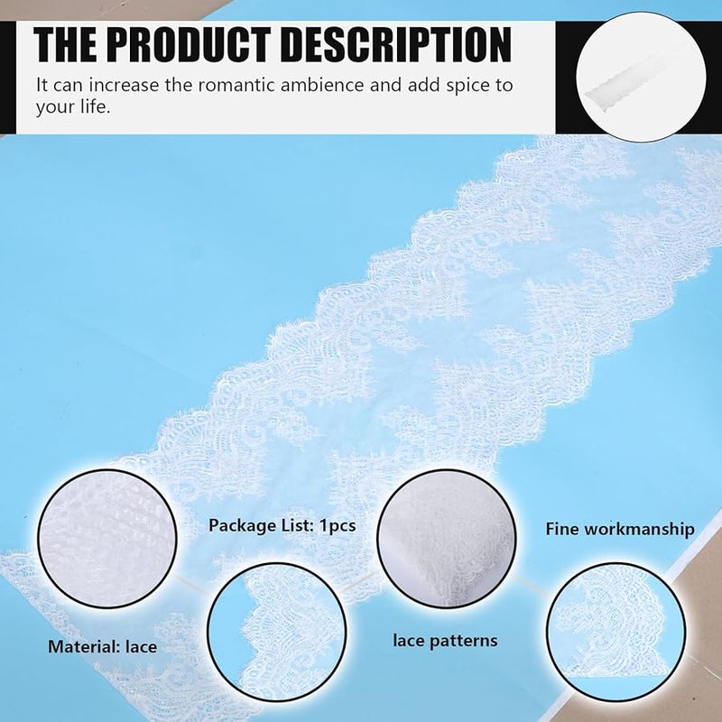 White Lace Table Runner Vintage Romantic Tablecloth Wedding Home Dining Decor - Image 5