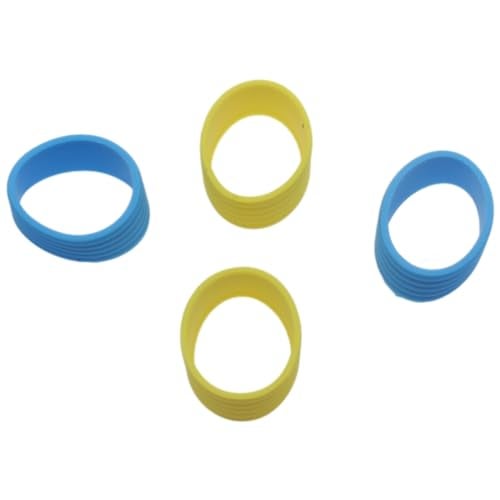 FDXGYH 4 قطع قبضة مضرب التنس حزام مطاطي مع حلقة غير قابلة للانزلاق لامتصاص الرطوبة في مكانها [2 قطعة صفراء + 2 قطعة زرقاء] - Image 5