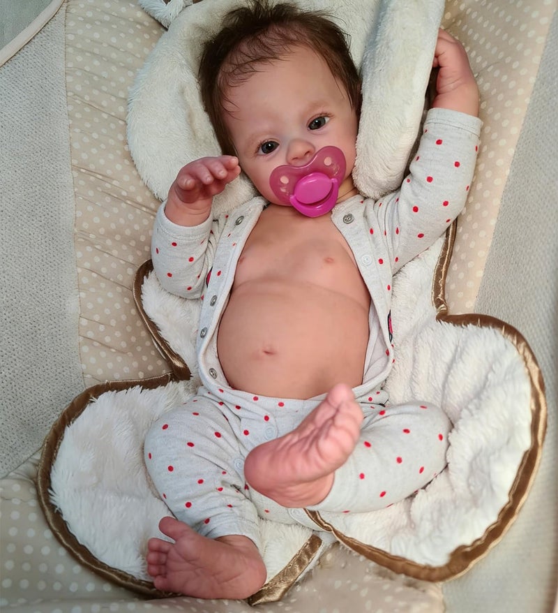 Anano Realistic Baby Dolls Silicone Full Body 18 Inch Soft Life Like Newborn Baby Dolls Girls that Look Real Babies Lifelike Reborn Waterproof Baby Doll Alive Washable - Image 1