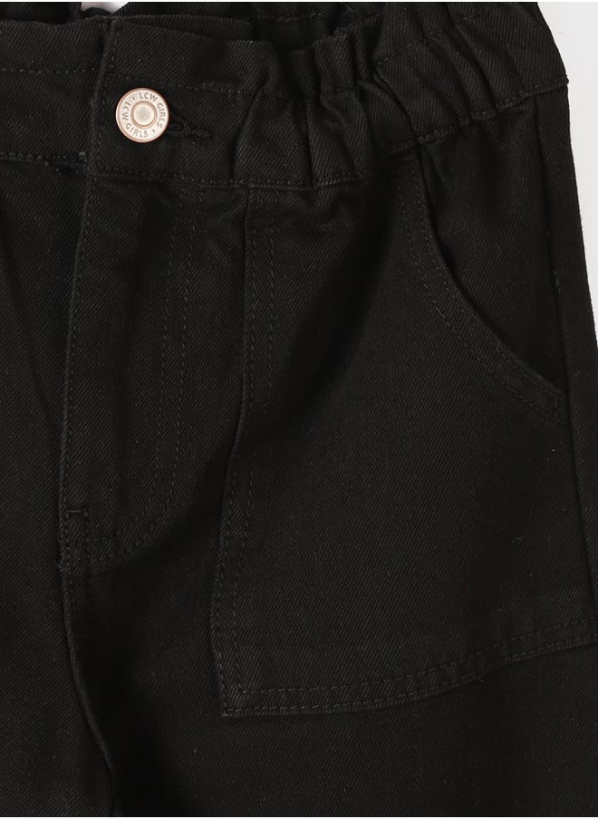 LC WAIKIKI Elastic Waist Wide Leg Girl Jean Trousers  - Image 3