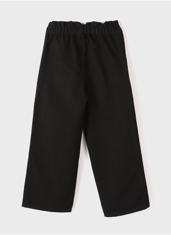 LC WAIKIKI Elastic Waist Wide Leg Girl Jean Trousers  - Image 4