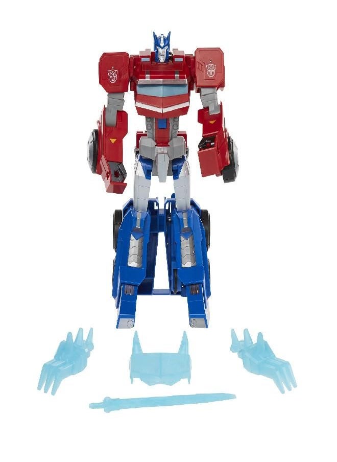 TRANSFORMERS - Transformers Toys Bumblebee Cyberverse Adventures Dinobots Unite Roll N’ Change Optimus Prime Push-to-Convert Action Figure, 6 and Up, 10-inch - Image 1