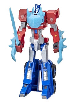 Transformers Toys Bumblebee Cyberverse Adventures Dinobots Unite Roll N’ Change Optimus Prime Push-to-Convert Action Figure, 6 and Up, 10-inch