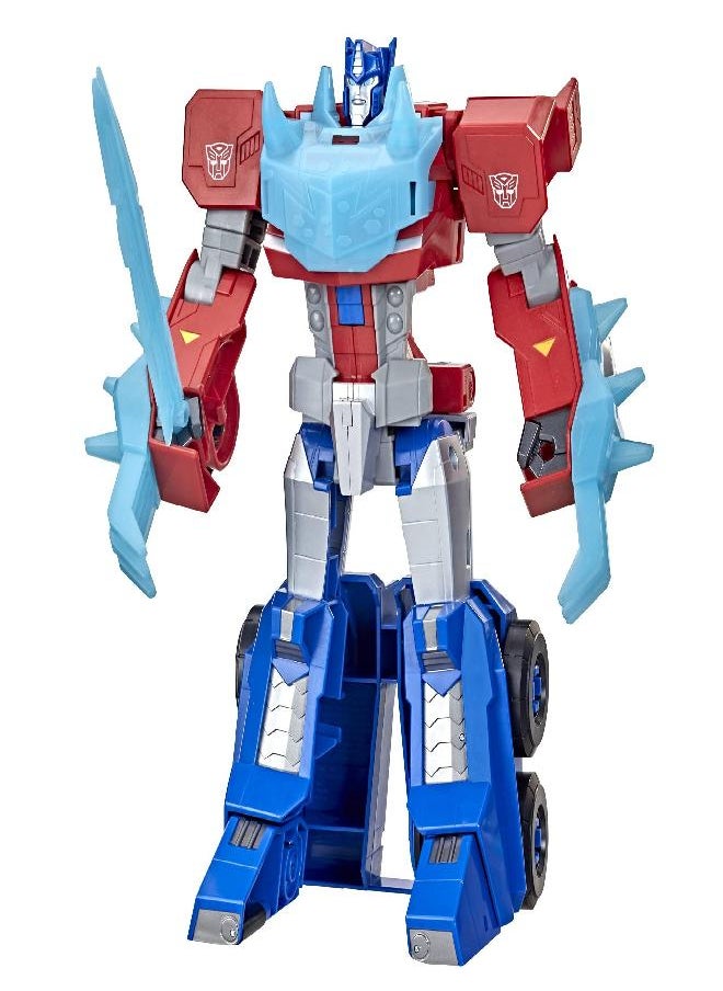 TRANSFORMERS - Transformers Toys Bumblebee Cyberverse Adventures Dinobots Unite Roll N’ Change Optimus Prime Push-to-Convert Action Figure, 6 and Up, 10-inch - Image 1