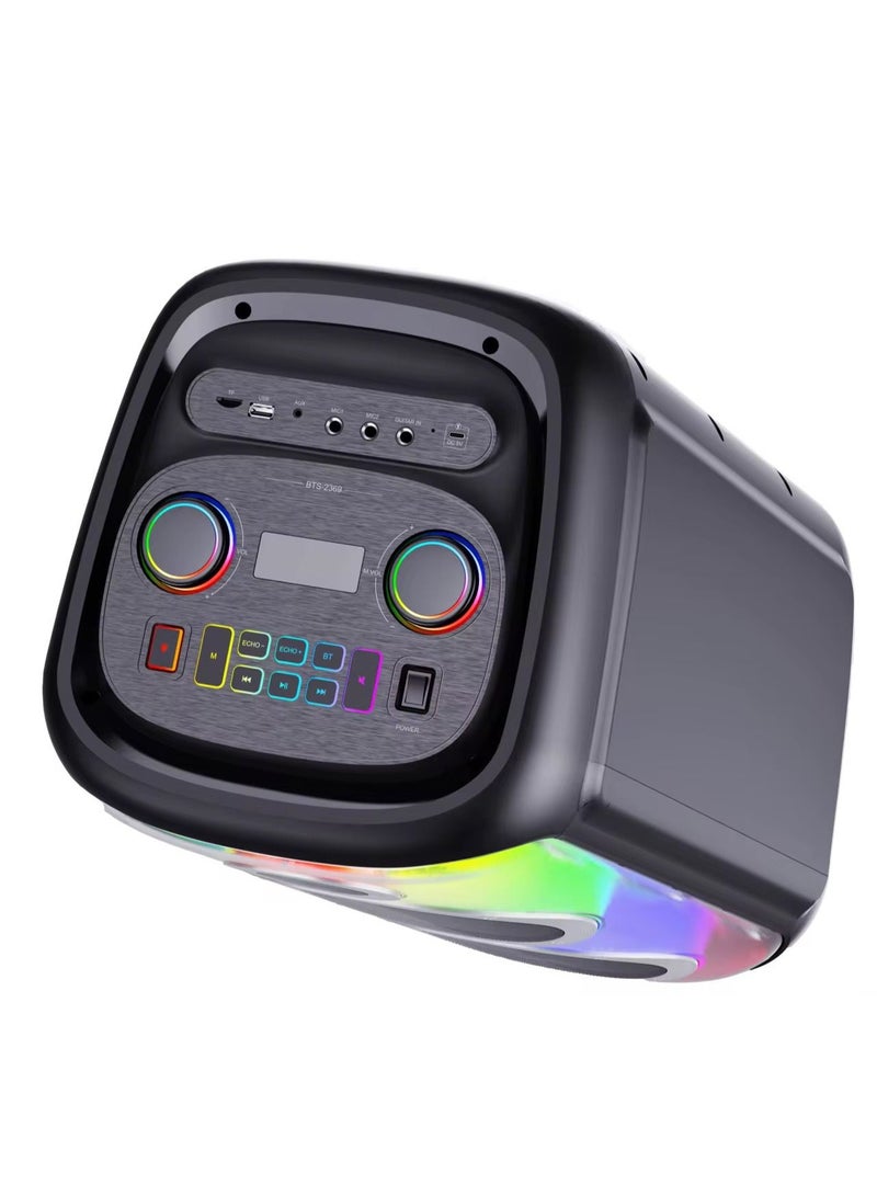 Large Karaoke Party Speaker with Dual 10-Inch Woofer, Bluetooth, LED Lights & Wireless Microphone – Powerful Bass Party Box - Image 3