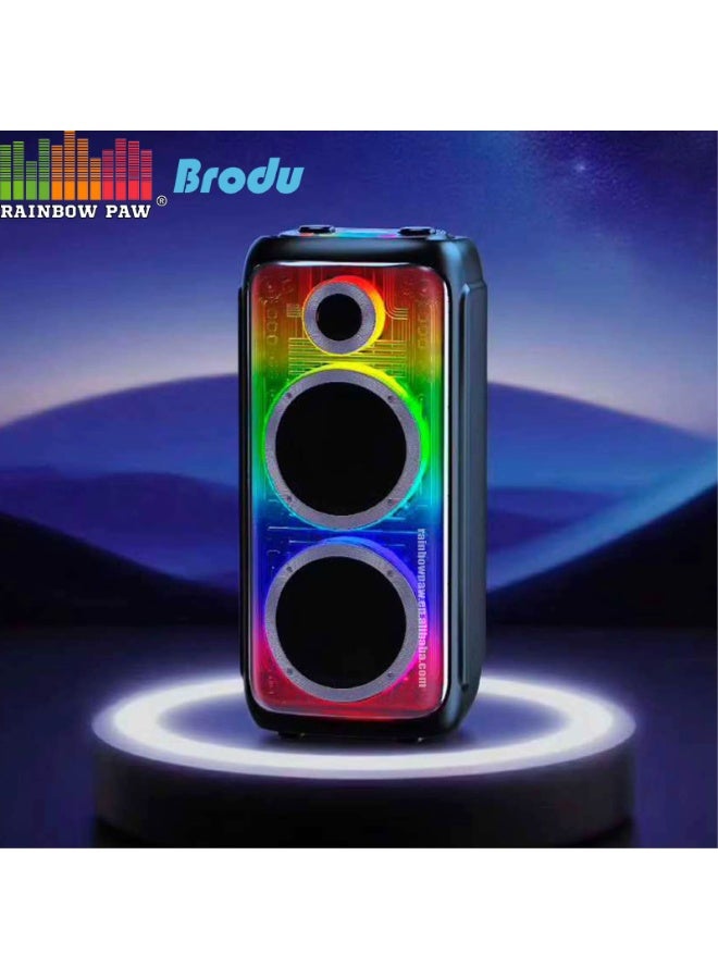 Large Karaoke Party Speaker with Dual 10-Inch Woofer, Bluetooth, LED Lights & Wireless Microphone – Powerful Bass Party Box - Image 1