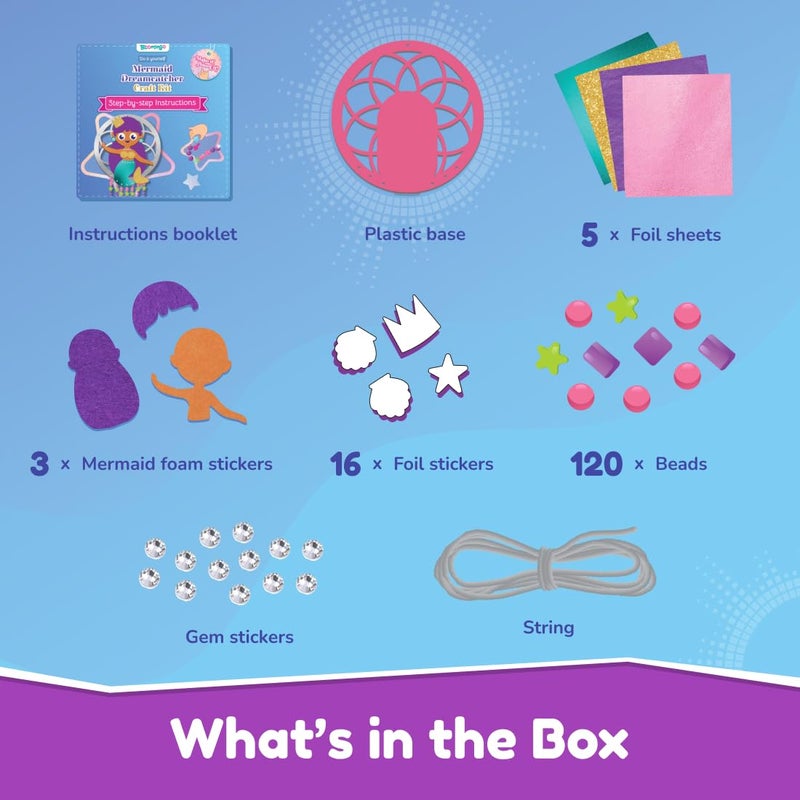 Bloomingo Mermaid Dreamcatcher: DIY Rock Painting Kit for Kids | Underwater-Themed Set with Art & Craft Kit with Non-Toxic Paints & Accessories | STEM Craft Kit | Birthday Gift for Kids Age 4+ - Image 2