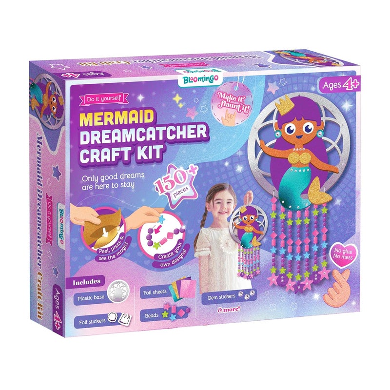 Bloomingo Mermaid Dreamcatcher: DIY Rock Painting Kit for Kids | Underwater-Themed Set with Art & Craft Kit with Non-Toxic Paints & Accessories | STEM Craft Kit | Birthday Gift for Kids Age 4+ - Image 1