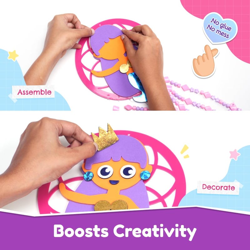 Bloomingo Mermaid Dreamcatcher: DIY Rock Painting Kit for Kids | Underwater-Themed Set with Art & Craft Kit with Non-Toxic Paints & Accessories | STEM Craft Kit | Birthday Gift for Kids Age 4+ - Image 4