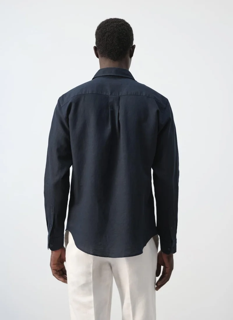مانجو مان Linen Cotton Shirt With Pocket
