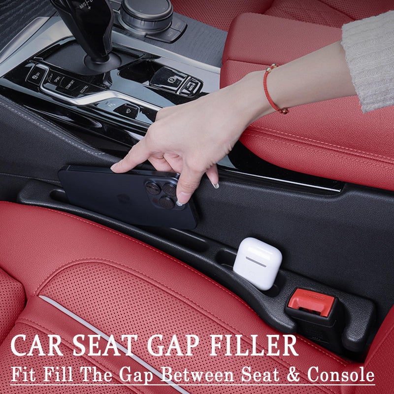 Uootill Car Seat Gap Filler, car in between seat catcher 2-Pack No-Drop Seat Side Gap Seam Filler Organizer, Universal filler between car seat and console (Black) - Image 2