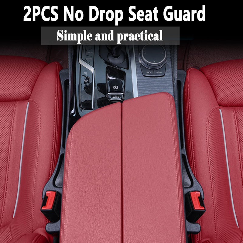 Uootill Car Seat Gap Filler, car in between seat catcher 2-Pack No-Drop Seat Side Gap Seam Filler Organizer, Universal filler between car seat and console (Black) - Image 3