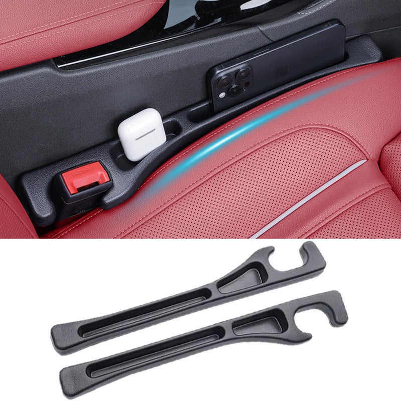Uootill Car Seat Gap Filler, car in between seat catcher 2-Pack No-Drop Seat Side Gap Seam Filler Organizer, Universal filler between car seat and console (Black) - Image 1