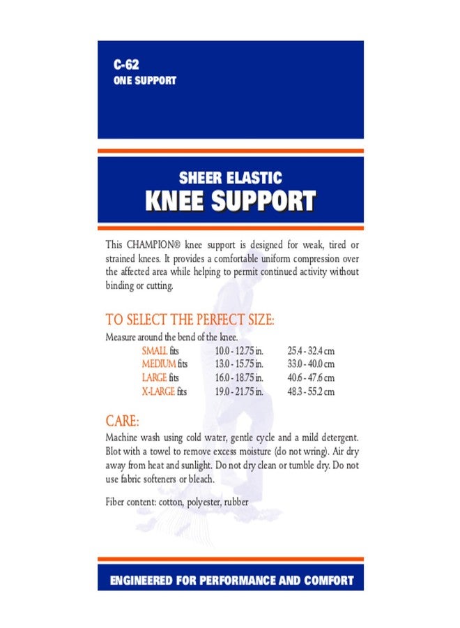 CHAMPION Lightweight Brace Knit Elastic Knee Support, Beige, Large - Image 5